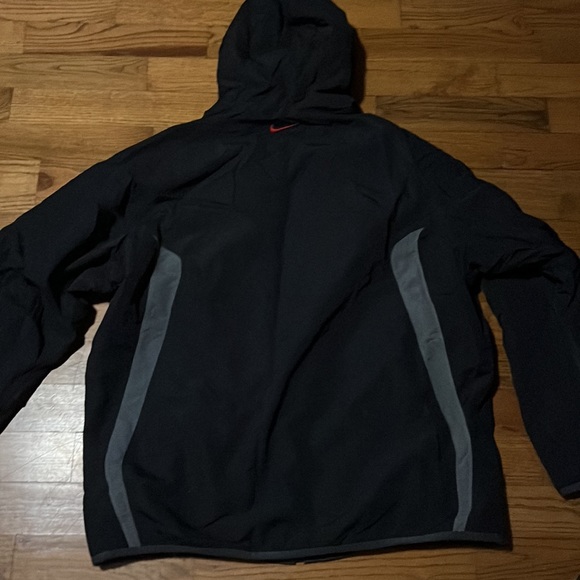 Men's VINTAGE Nike Reversible Fleece Jacket Size large gray and black Spell-out - Picture 5 of 13